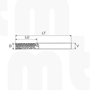 Fresa / Broca Anti-Rebaba 1/8 D x 12 LU x 1/8 V x 38 LT - MTM tools 580-317-12