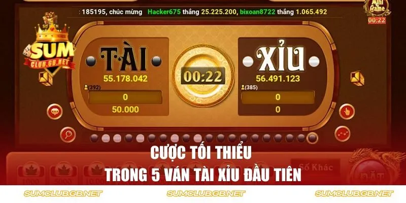 Cược tối thiểu trong 5 ván sicbo đầu tiên